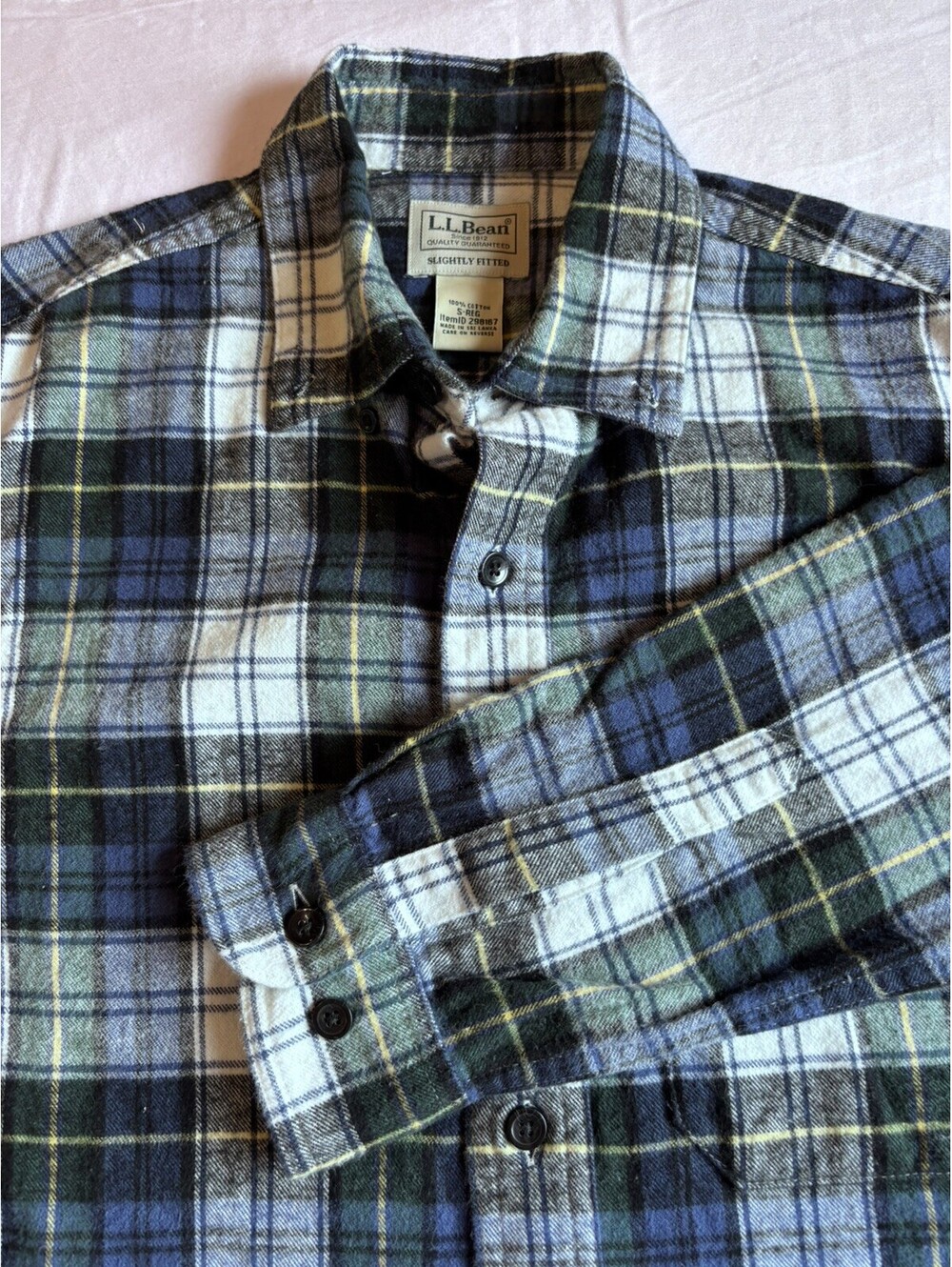 LL Bean mens Plaid Camp Shirt size Sm Flannel Soft